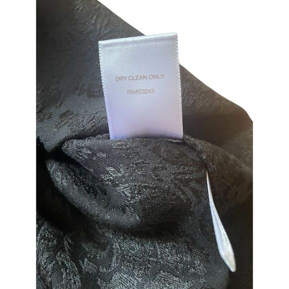 Eva Mendes Damask Black Career Cocktail Sheath Dress Size 4 Puffy Bubble Sleeve - Picture 9 of 10